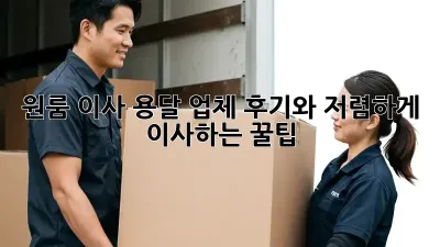 원룸 이사, 용달 업체 후기와 저렴하게 이사하는 꿀팁!